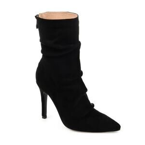 Journee Collection Women's Markie Rouched Stiletto Dress Booties Black Size 10